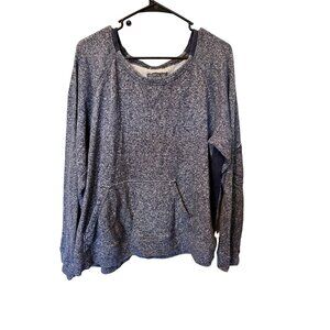 🌸3/$15🌸Blue Heather XL Crewneck, Front Pocket, Reinforced Elbows Distressed
